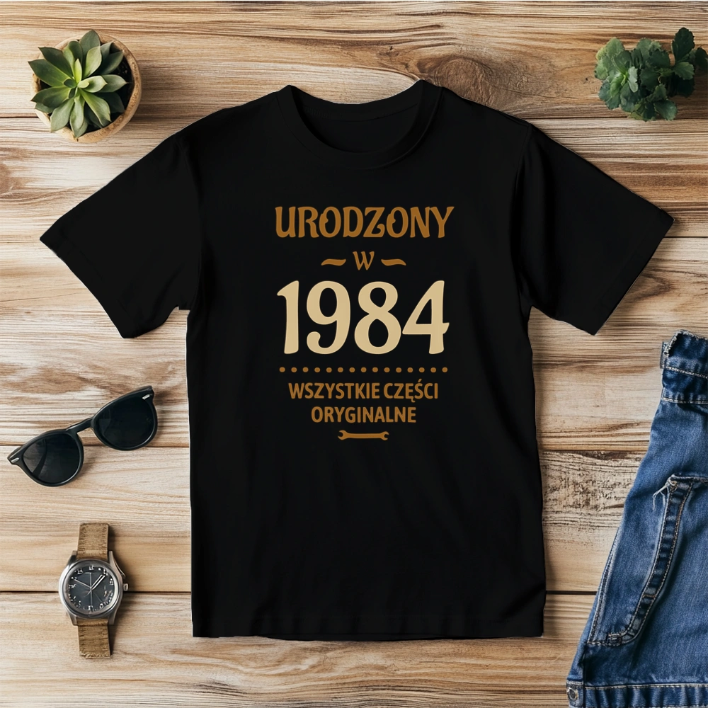 Urodzony W 1983 Wszystkie Części Oryginalne - Męska Koszulka Czarna