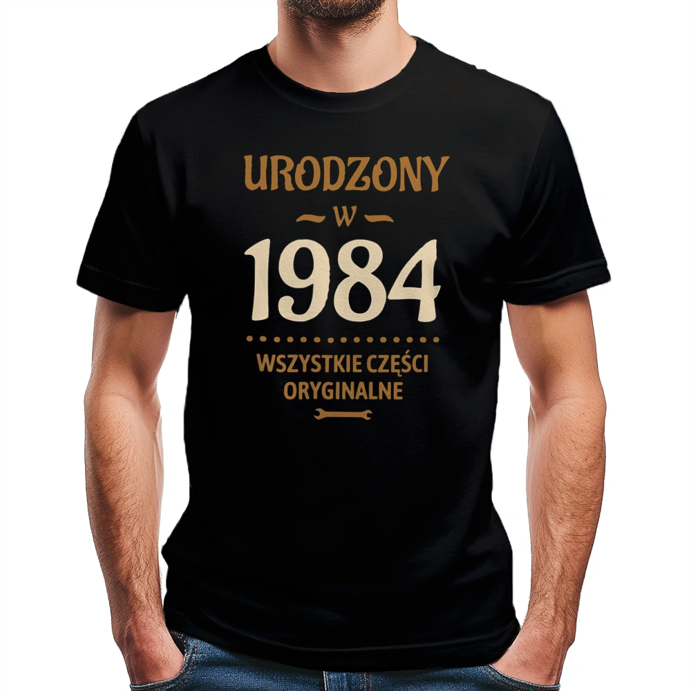 Urodzony W 1983 Wszystkie Części Oryginalne - Męska Koszulka Czarna