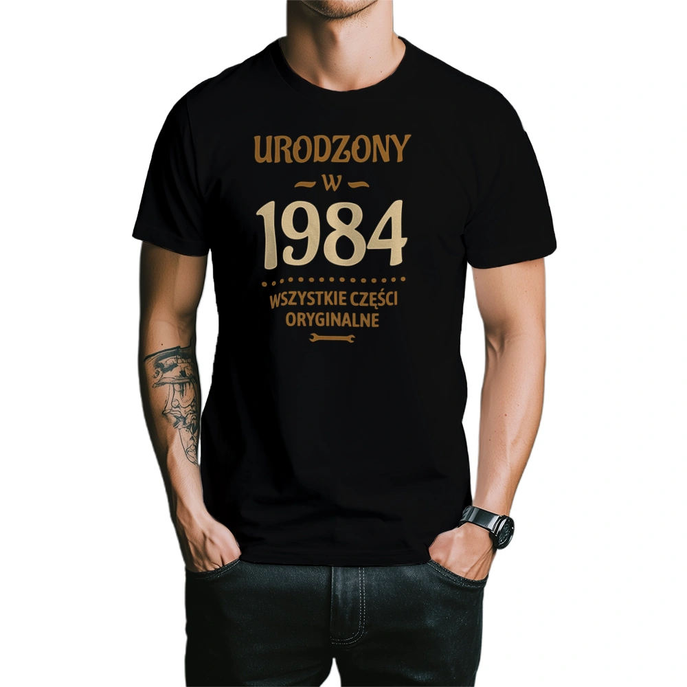 Urodzony W 1983 Wszystkie Części Oryginalne - Męska Koszulka Czarna