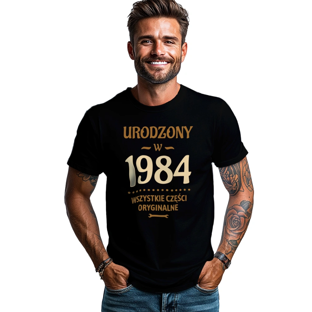 Urodzony W 1983 Wszystkie Części Oryginalne - Męska Koszulka Czarna