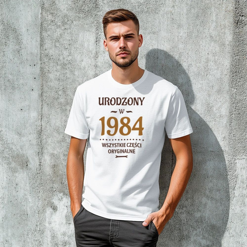 Urodzony W 1983 Wszystkie Części Oryginalne - Męska Koszulka Biała