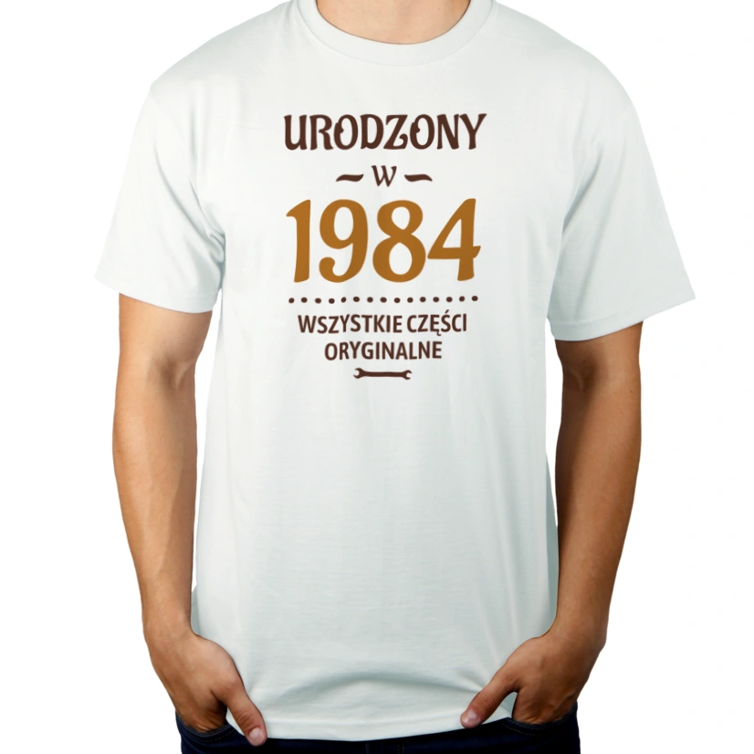 Urodzony W 1983 Wszystkie Części Oryginalne - Męska Koszulka Biała