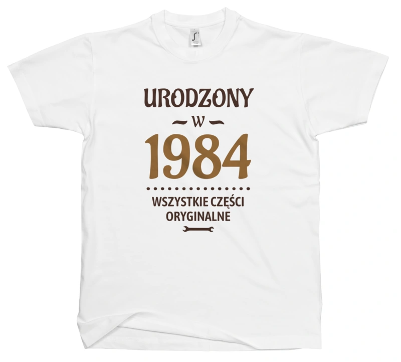 Urodzony W 1983 Wszystkie Części Oryginalne - Męska Koszulka Biała