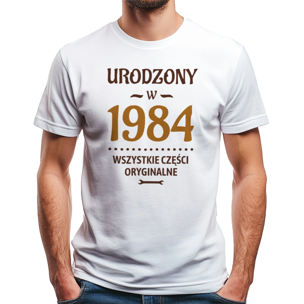 Urodzony W 1983 Wszystkie Części Oryginalne - Męska Koszulka Biała