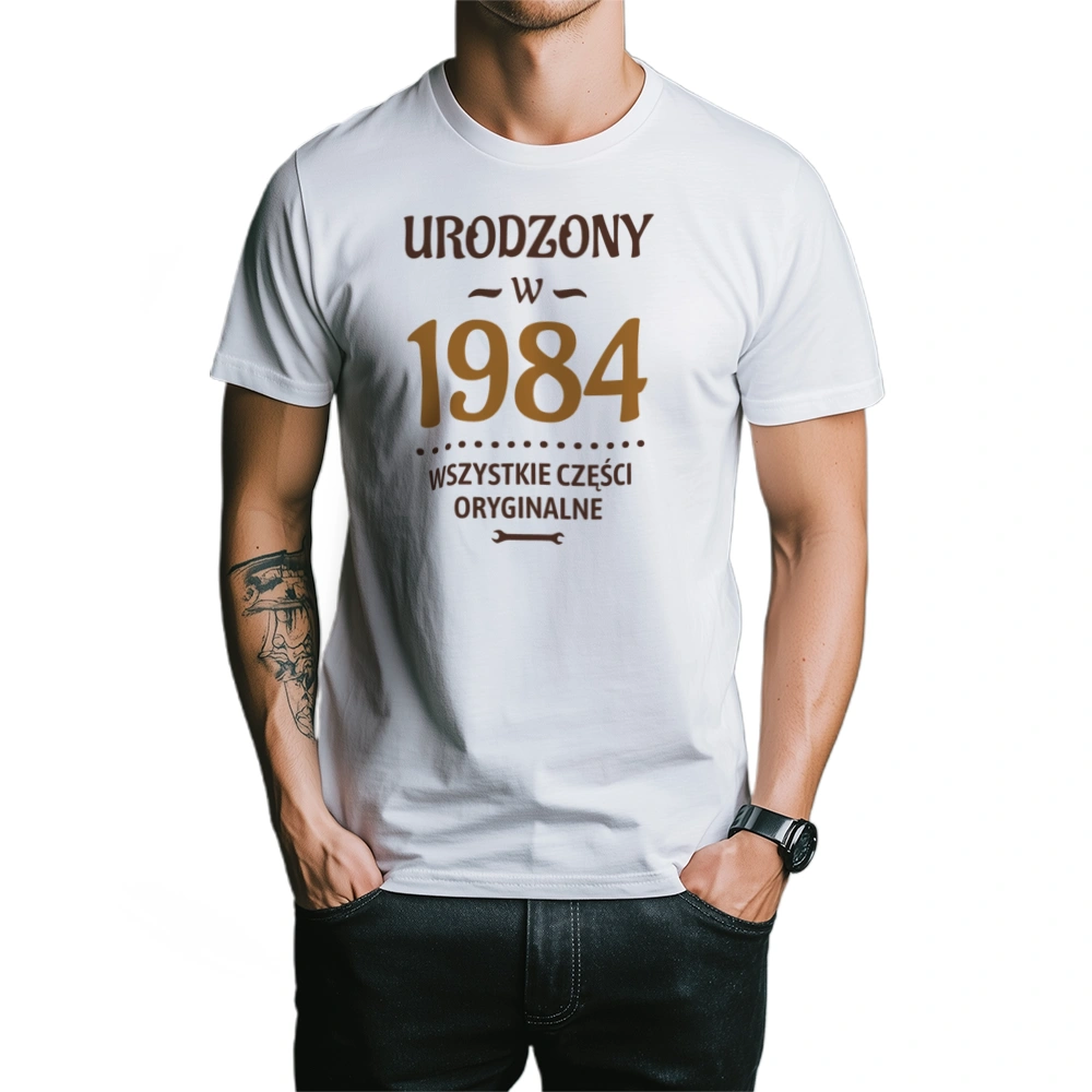 Urodzony W 1983 Wszystkie Części Oryginalne - Męska Koszulka Biała