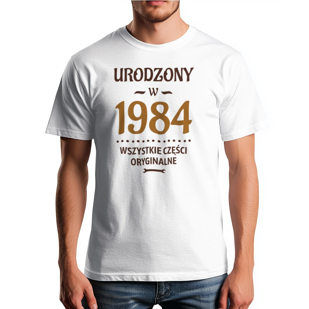 Urodzony W 1983 Wszystkie Części Oryginalne - Męska Koszulka Biała