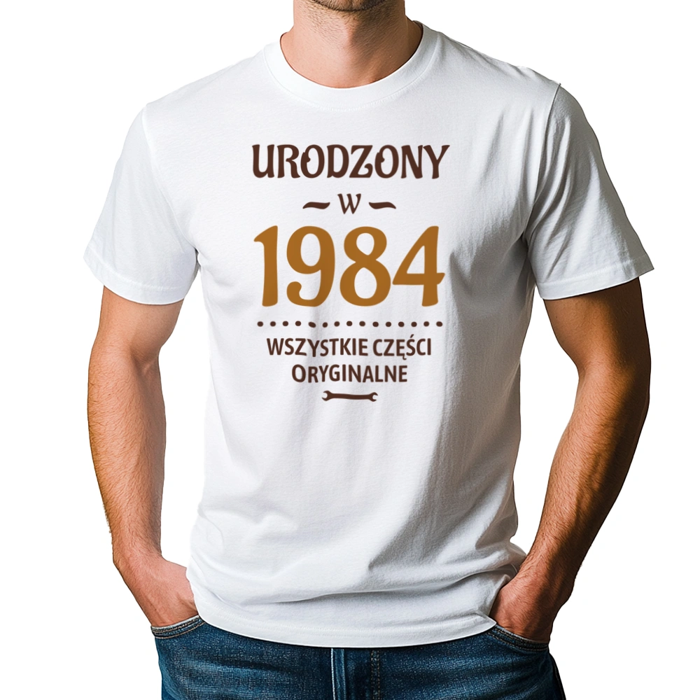 Urodzony W 1983 Wszystkie Części Oryginalne - Męska Koszulka Biała