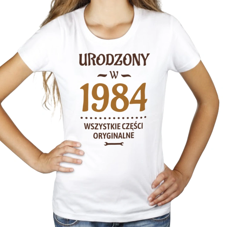 Urodzony W 1983 Wszystkie Części Oryginalne - Damska Koszulka Biała