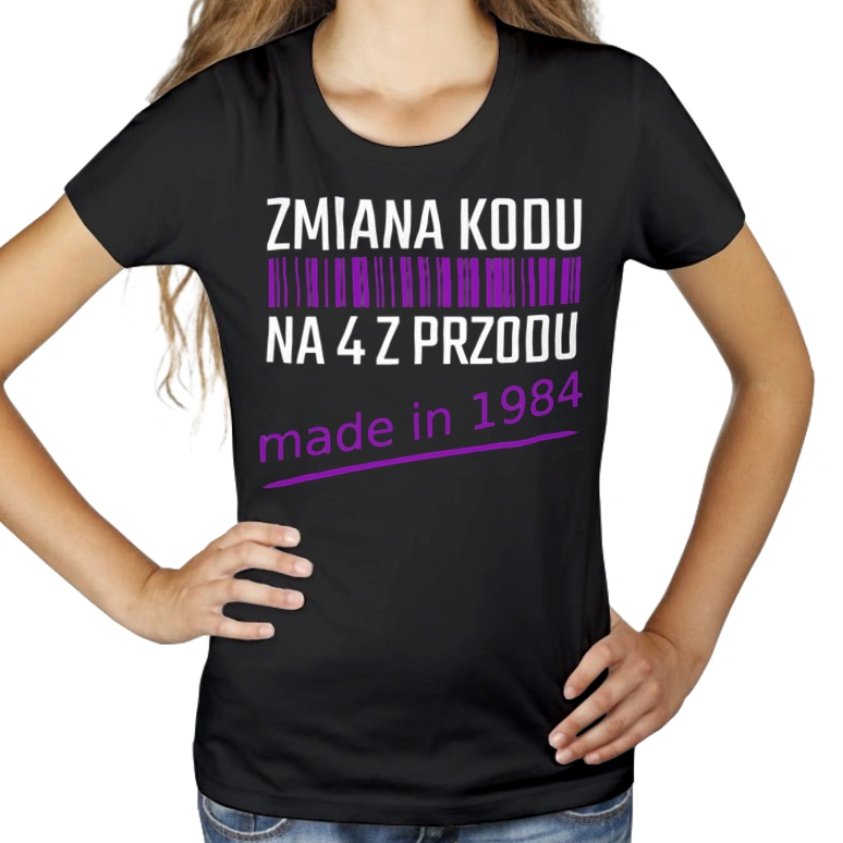 Zmiana Kodu Na 4 Z Przodu Urodziny 40 Lat 1983 - Damska Koszulka Czarna