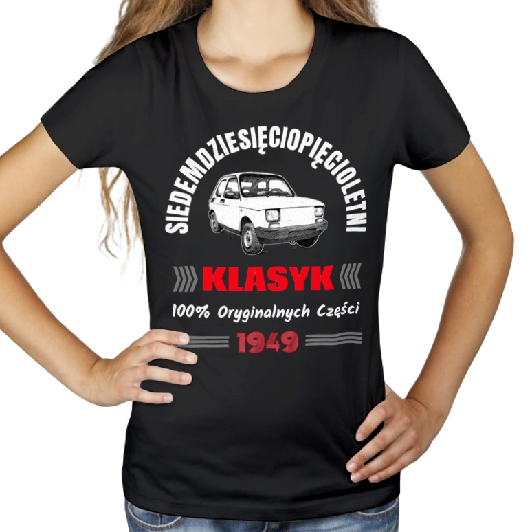 75 Letni Klasyk 1948 Rok - Damska Koszulka Czarna