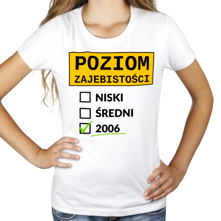 Poziom Za*Ebistości Urodziny 2005 - Damska Koszulka Biała