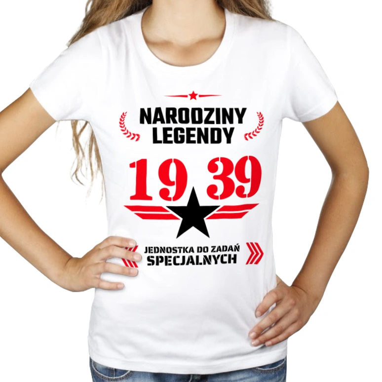 Narodziny Legendy -85 85 Lat - Damska Koszulka Biała