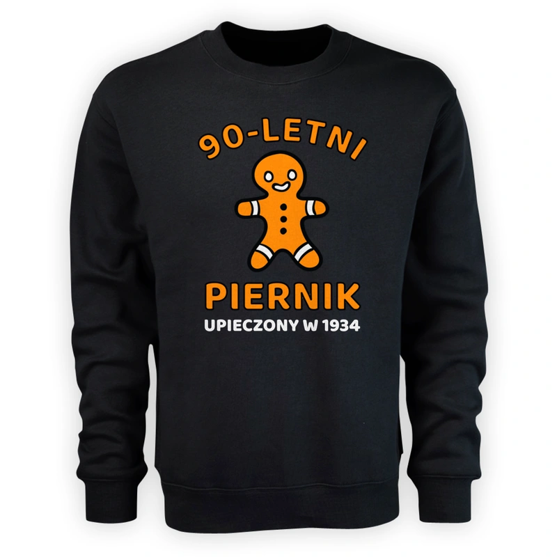 90 Letni Piernik Rok -90 Urodziny - Męska Bluza Czarna