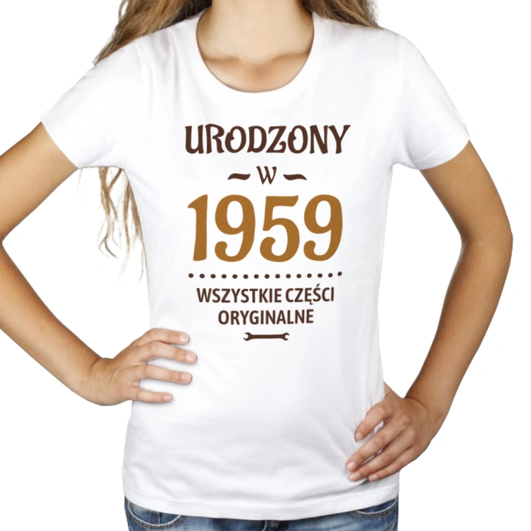 Urodzony W -65 Wszystkie Części Oryginalne - Damska Koszulka Biała