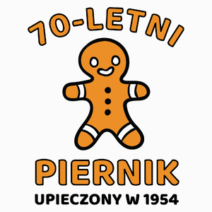 70 Letni Piernik Rok -70 Urodziny - Poduszka Biała