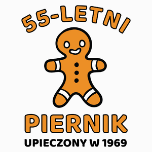 55 Letni Piernik Rok -55 Urodziny - Poduszka Biała