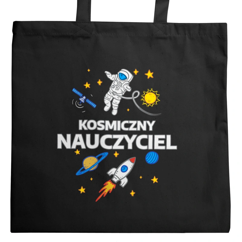 Kosmiczny Nauczyciel - Torba Na Zakupy Czarna