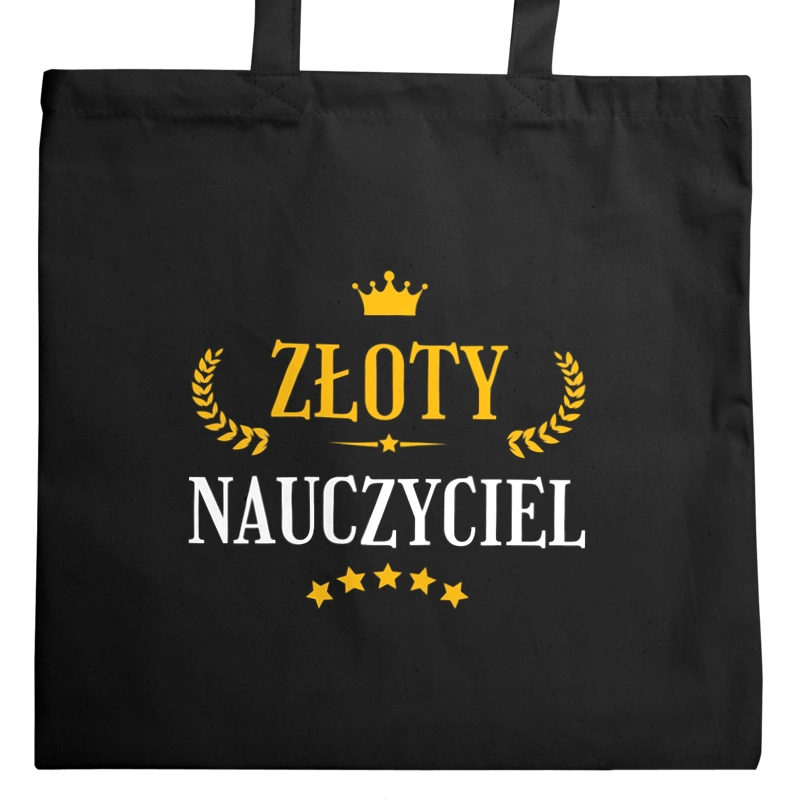 Złoty Nauczyciel - Torba Na Zakupy Czarna