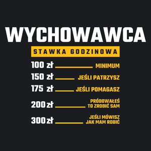 Stawka Godzinowa Wychowawca - Damska Koszulka Czarna