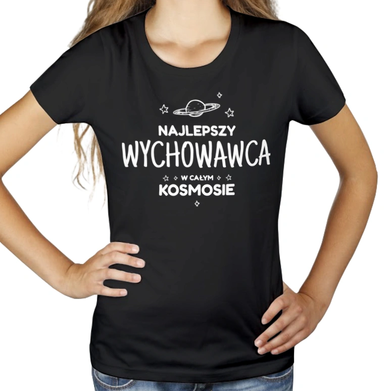 Najlepszy Wychowawca W Kosmosie - Damska Koszulka Czarna