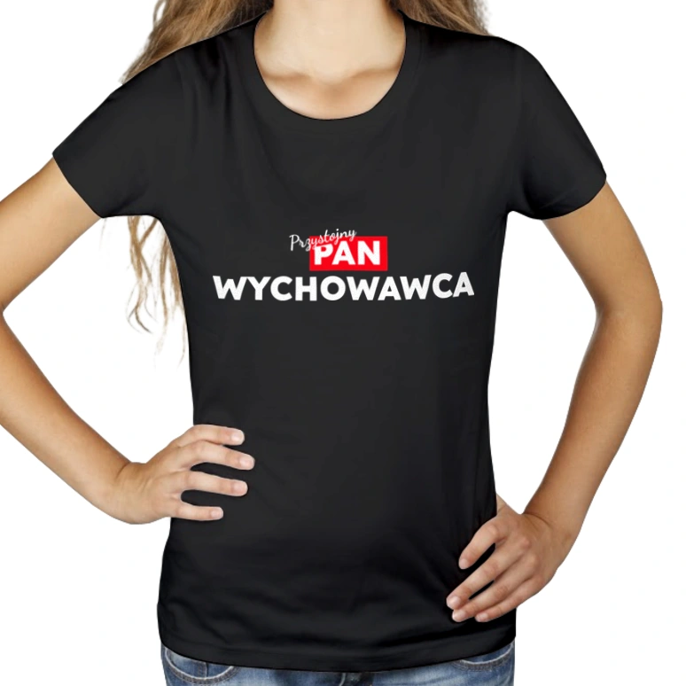 Przystojny Pan Wychowawca - Damska Koszulka Czarna