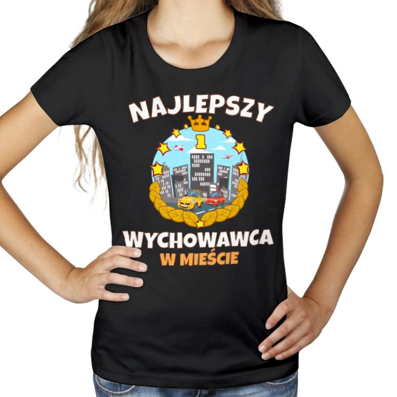 Najlepszy Wychowawca W Mieście - Damska Koszulka Czarna