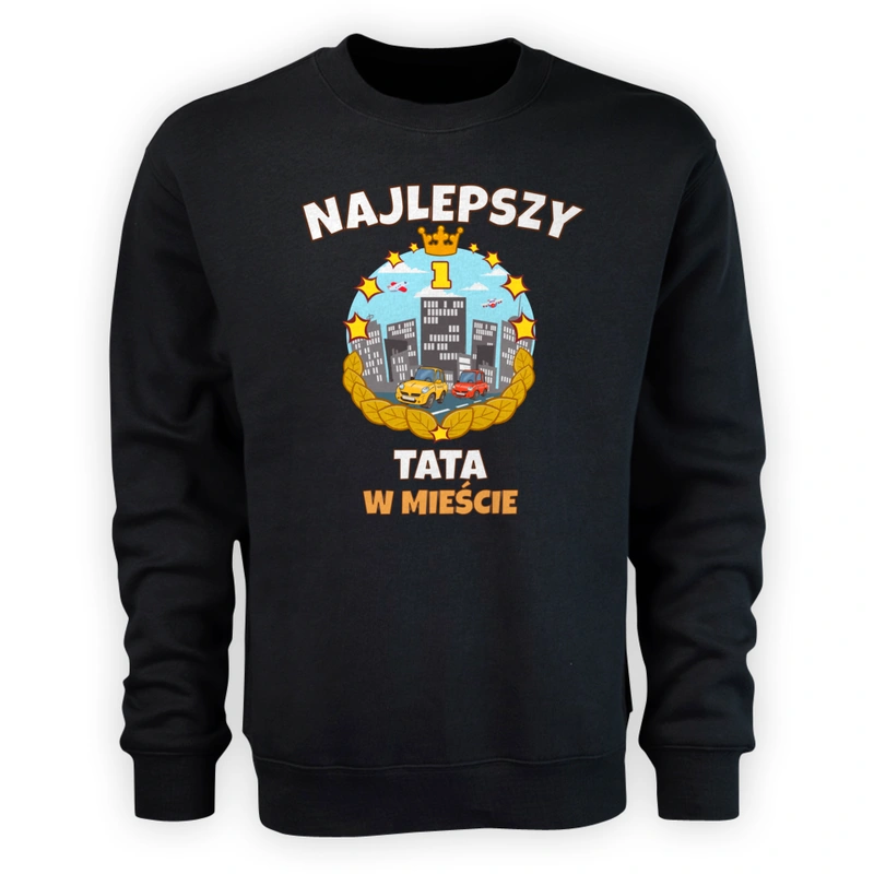 Najlepszy Tata W Mieście - Męska Bluza Czarna