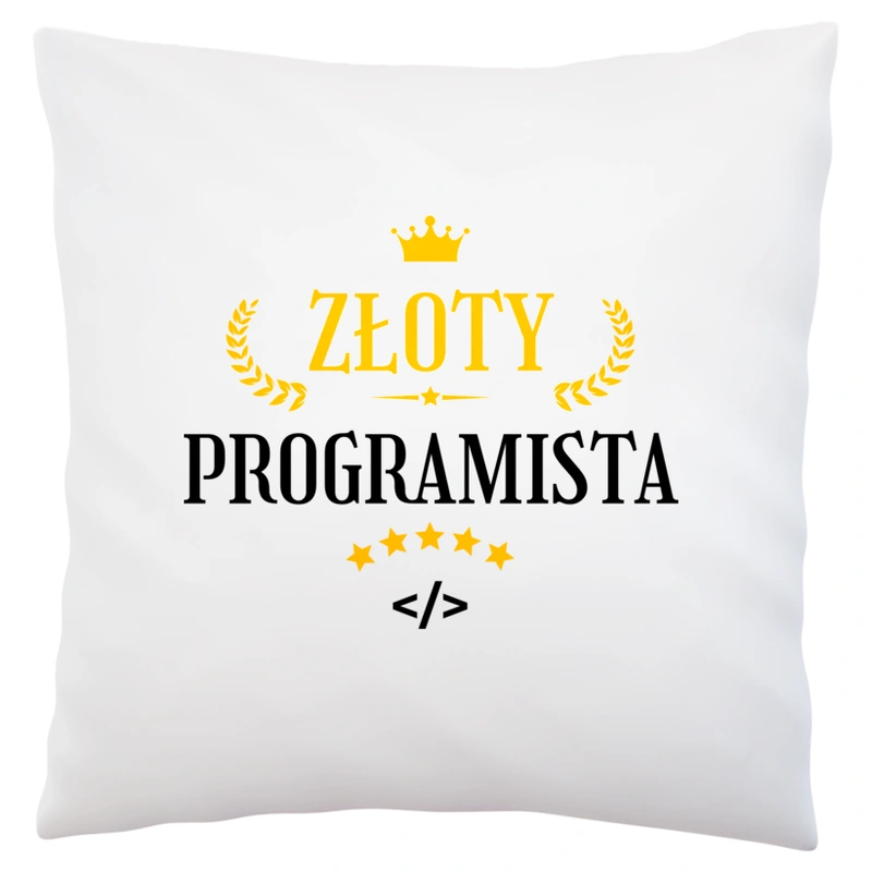 Złoty programista - Poduszka Biała