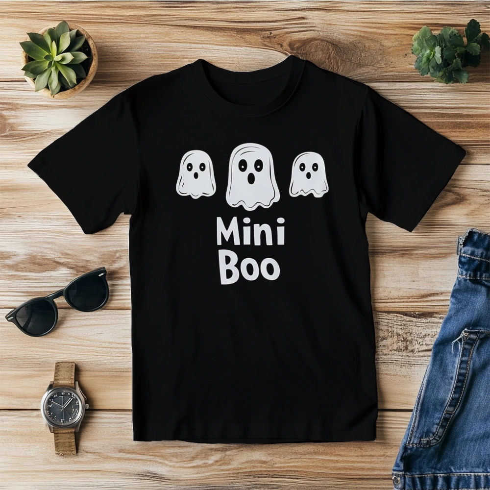 Mini Boo Halloween Duszki - Męska Koszulka Czarna