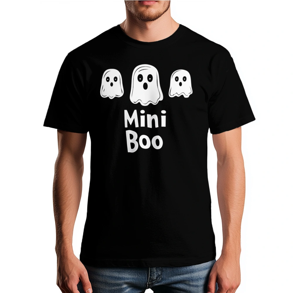 Mini Boo Halloween Duszki - Męska Koszulka Czarna