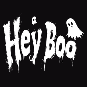 Hey Boo Halloween - Męska Koszulka Czarna