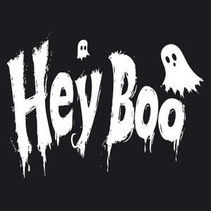 Hey Boo Halloween - Damska Koszulka Czarna