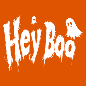 Hey Boo Halloween - Dziecięca Koszulka Pomarańczowa