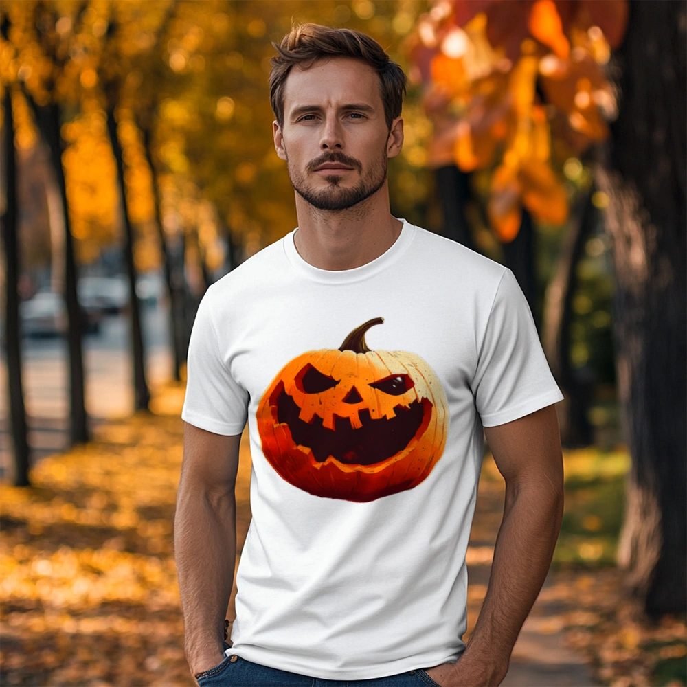 Dyyniaa Straszna Halloween - Męska Koszulka Biała