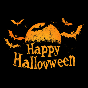 Happy Halloween Napis Nietoperze - Torba Na Zakupy Czarna