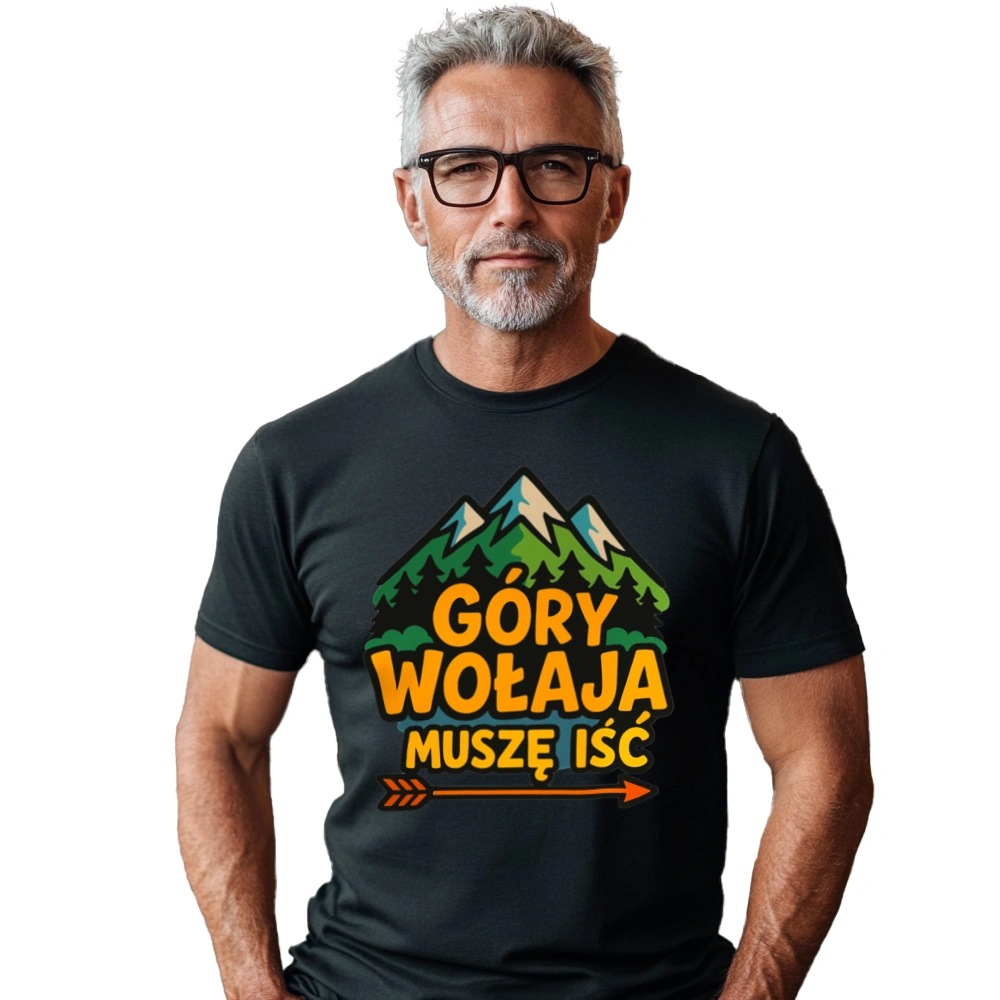 Góry wołają muszę iść - Męska Koszulka Czarna