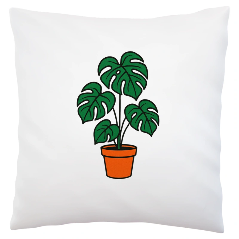 Monstera - Poduszka Biała