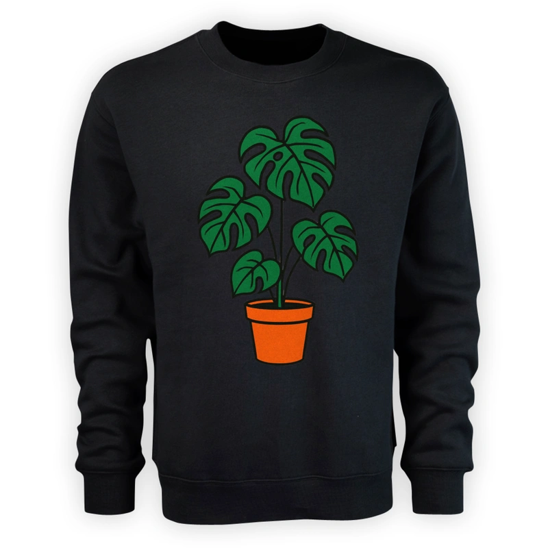 Monstera - Męska Bluza Czarna