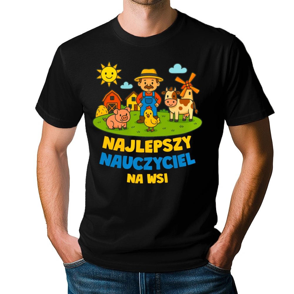 Najlepszy Nauczyciel Na Wsi - Męska Koszulka Czarna