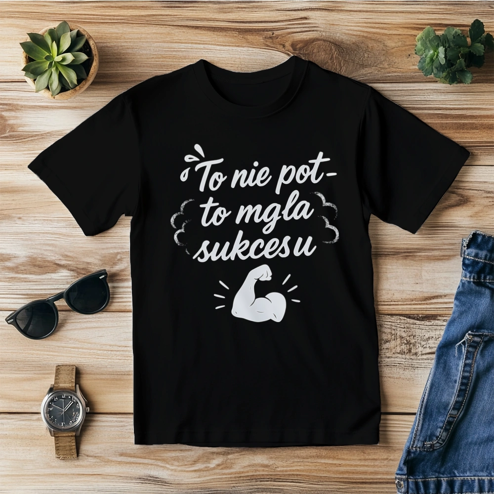 To nie pot – to mgła sukcesu - Męska Koszulka Czarna