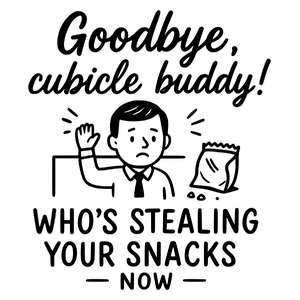 Goodbye, cubicle buddy! Who’s stealing your snacks now - Kubek Biały