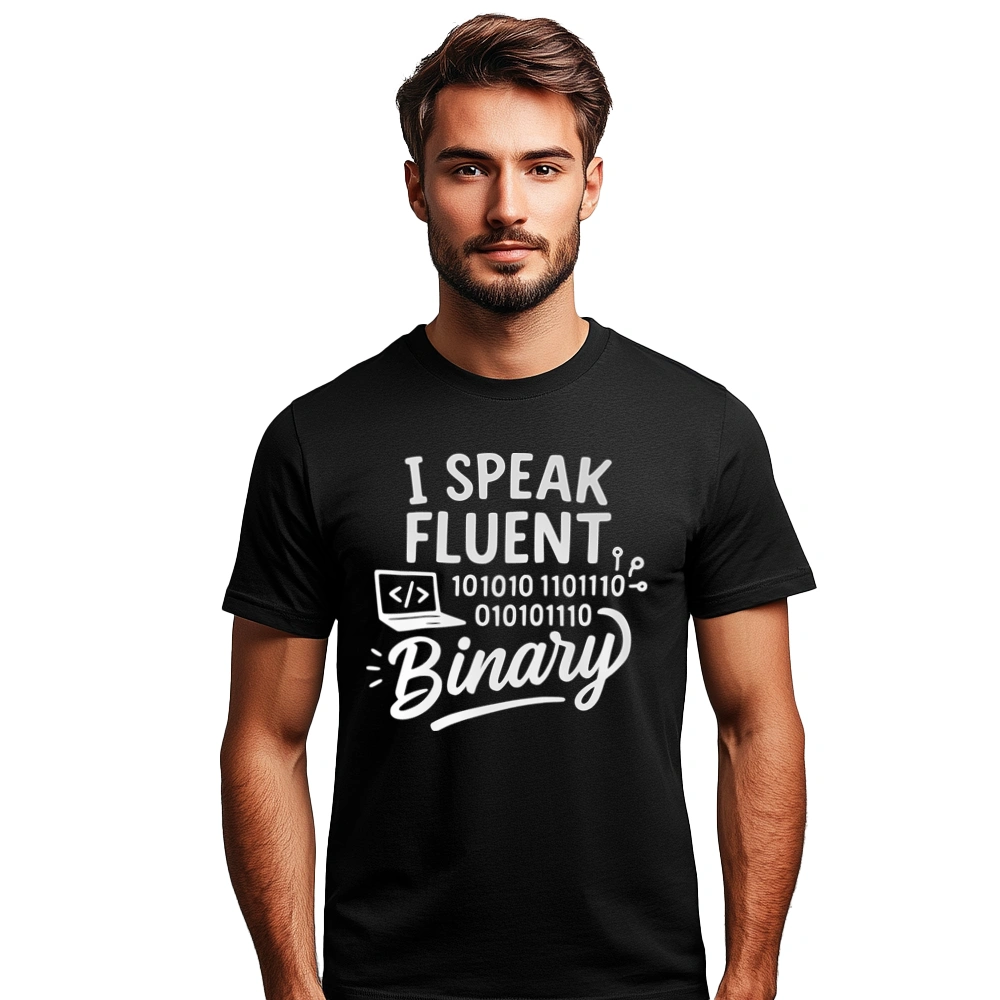 I Speak Fluent Binary - Męska Koszulka Czarna