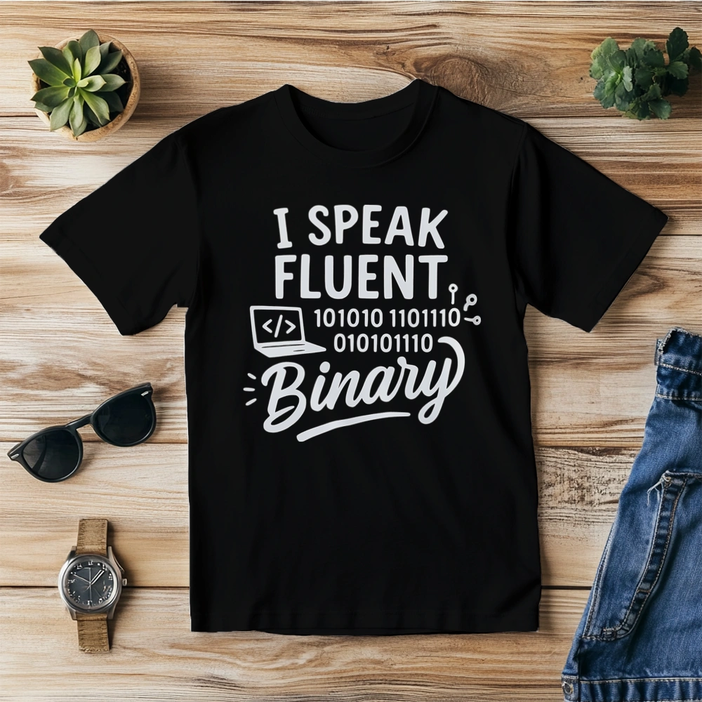 I Speak Fluent Binary - Męska Koszulka Czarna
