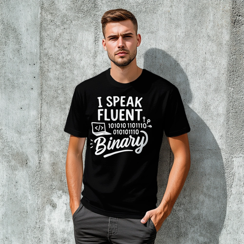 I Speak Fluent Binary - Męska Koszulka Czarna