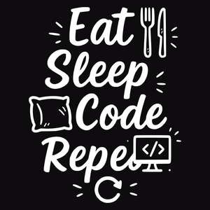 Eat, Sleep, Code, Repeat - Męska Koszulka Czarna
