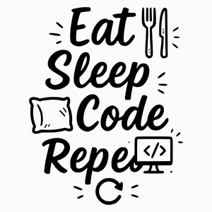 Eat, Sleep, Code, Repeat - Poduszka Biała
