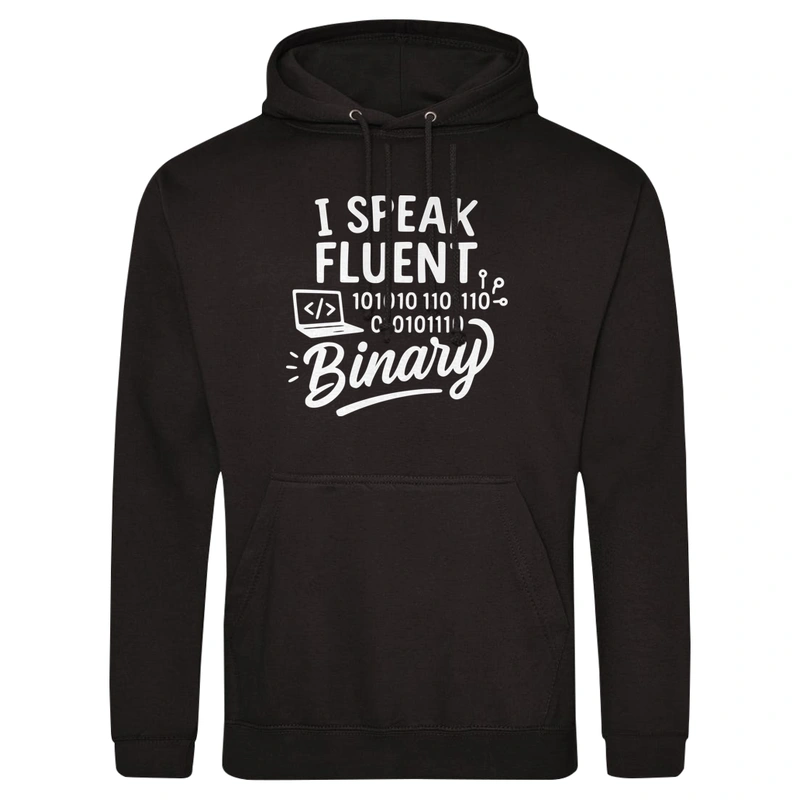 I Speak Fluent Binary - Męska Bluza z kapturem Czarna