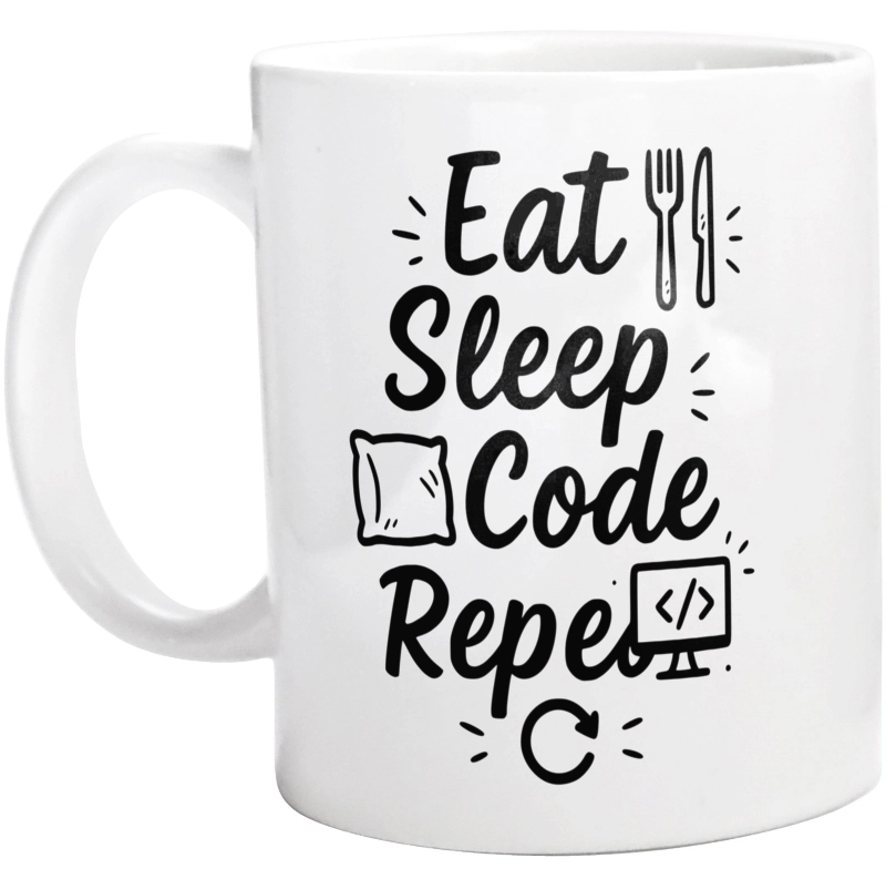 Eat, Sleep, Code, Repeat - Kubek Biały