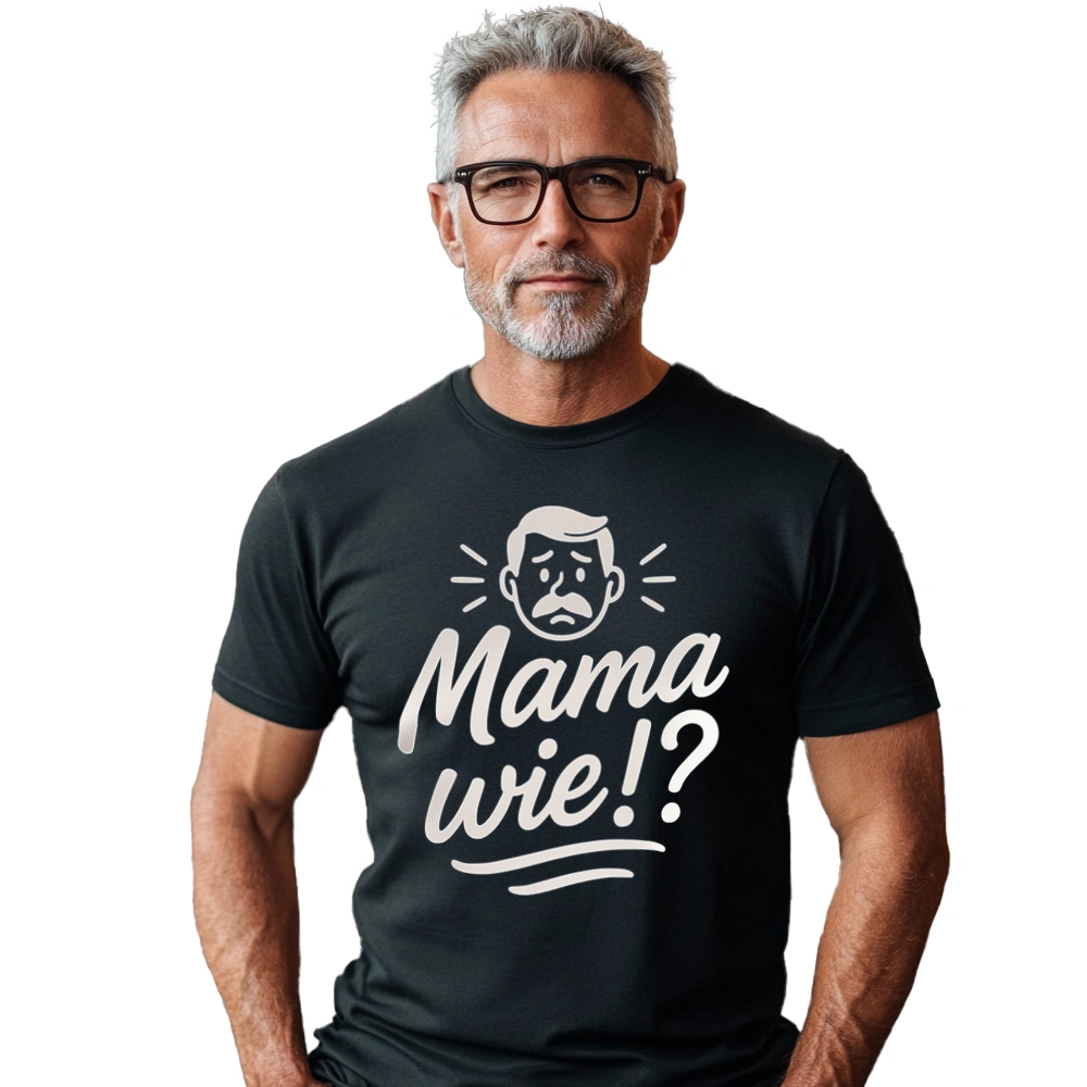 Mama wie!? - Męska Koszulka Czarna