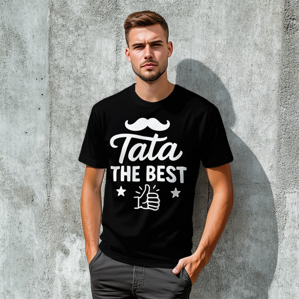 Tata The Best - Męska Koszulka Czarna